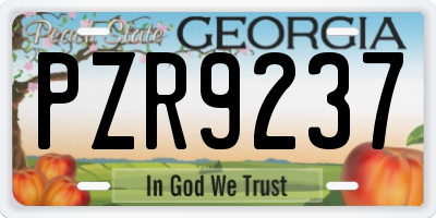 GA license plate PZR9237