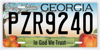 GA license plate PZR9240