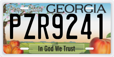 GA license plate PZR9241