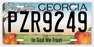 GA license plate PZR9249