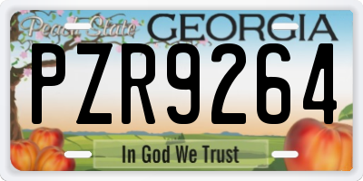 GA license plate PZR9264