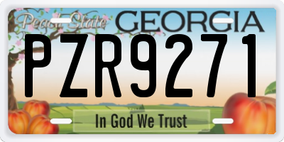 GA license plate PZR9271