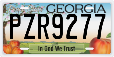 GA license plate PZR9277