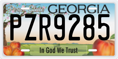 GA license plate PZR9285