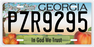 GA license plate PZR9295