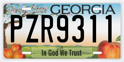 GA license plate PZR9311