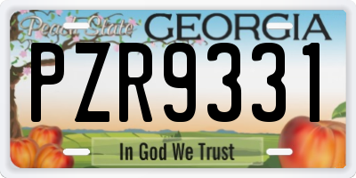 GA license plate PZR9331