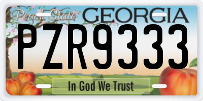 GA license plate PZR9333