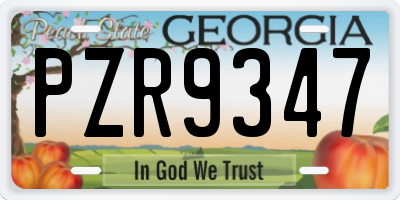 GA license plate PZR9347