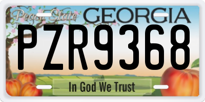 GA license plate PZR9368