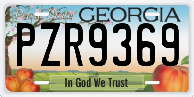 GA license plate PZR9369
