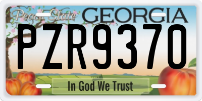 GA license plate PZR9370
