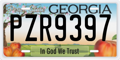 GA license plate PZR9397