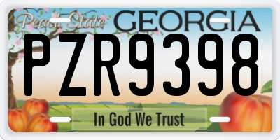 GA license plate PZR9398