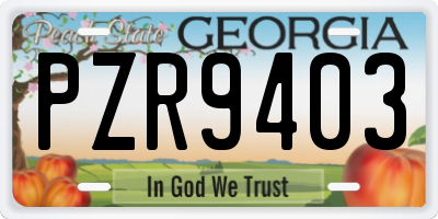 GA license plate PZR9403