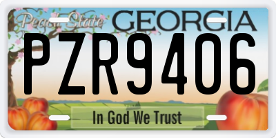 GA license plate PZR9406