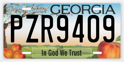 GA license plate PZR9409