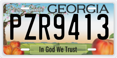 GA license plate PZR9413