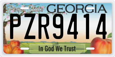 GA license plate PZR9414
