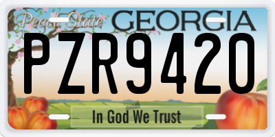 GA license plate PZR9420