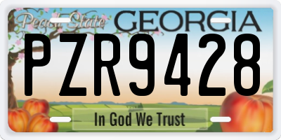 GA license plate PZR9428