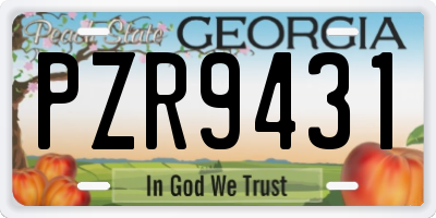 GA license plate PZR9431