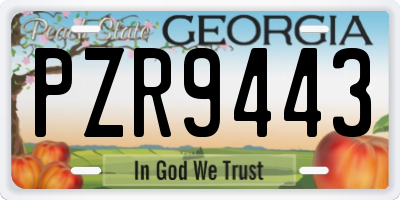 GA license plate PZR9443