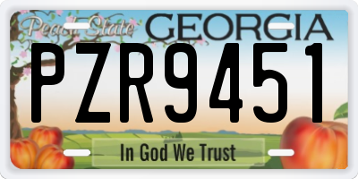 GA license plate PZR9451