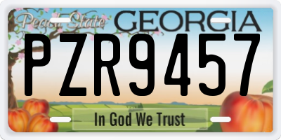 GA license plate PZR9457