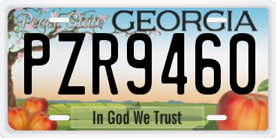 GA license plate PZR9460