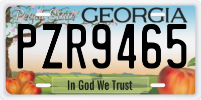 GA license plate PZR9465