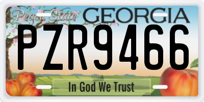 GA license plate PZR9466
