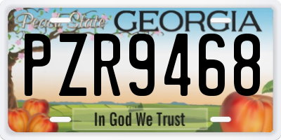 GA license plate PZR9468