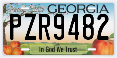 GA license plate PZR9482