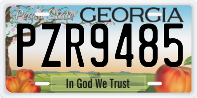 GA license plate PZR9485