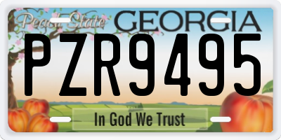 GA license plate PZR9495