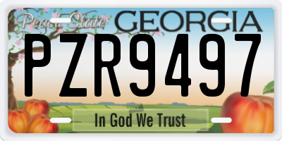 GA license plate PZR9497