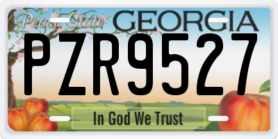GA license plate PZR9527