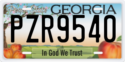 GA license plate PZR9540