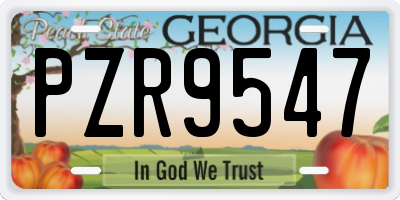 GA license plate PZR9547