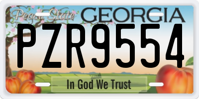 GA license plate PZR9554