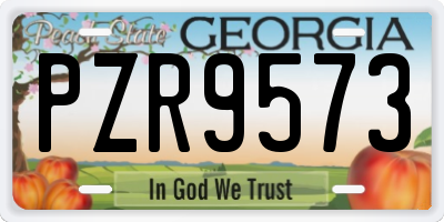 GA license plate PZR9573