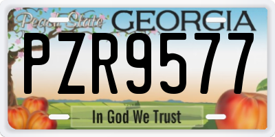 GA license plate PZR9577