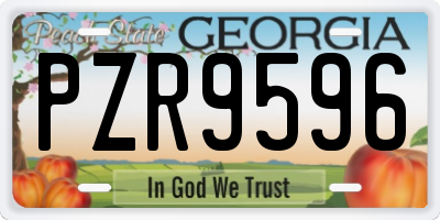 GA license plate PZR9596