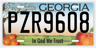 GA license plate PZR9608
