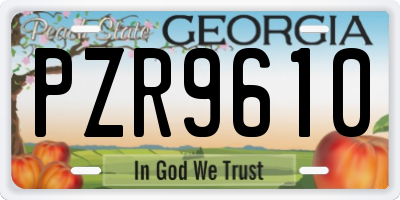 GA license plate PZR9610