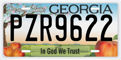 GA license plate PZR9622