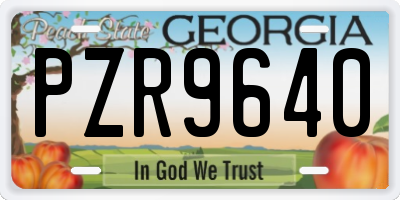 GA license plate PZR9640