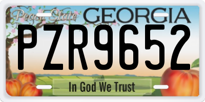 GA license plate PZR9652