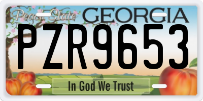 GA license plate PZR9653